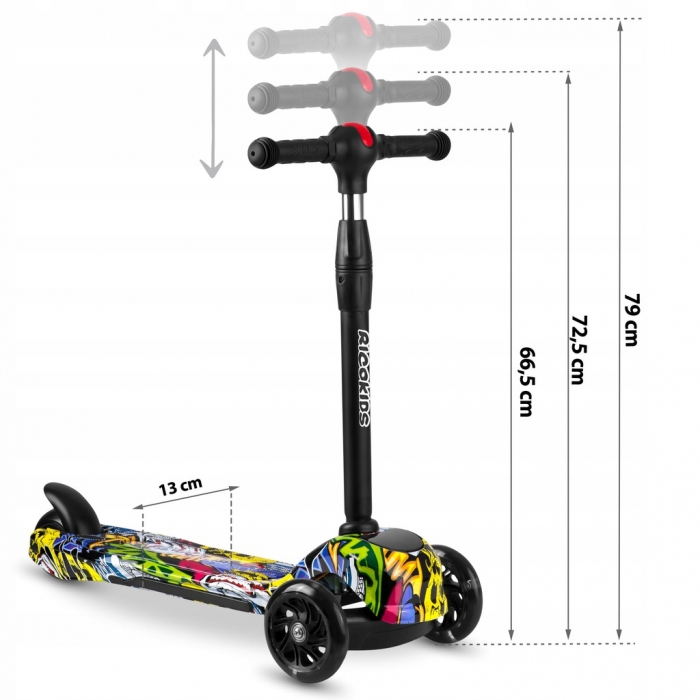 Trotineta cu roti cu LED Ricokids Piko 765011 - Negru - Galben [6]