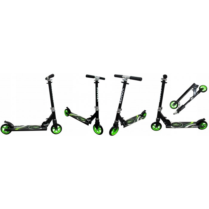 Trotineta pliabila cu roti de 145 mm R-Sport H7 - Negru - Verde [2]