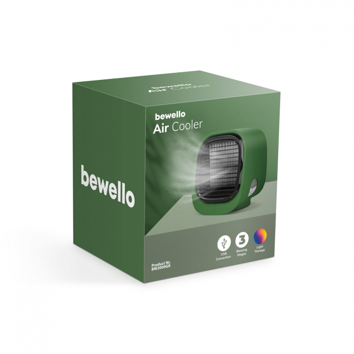 Bewello - Mini-ventilator portabil cu funcţie de răcire - USB - verde [3]