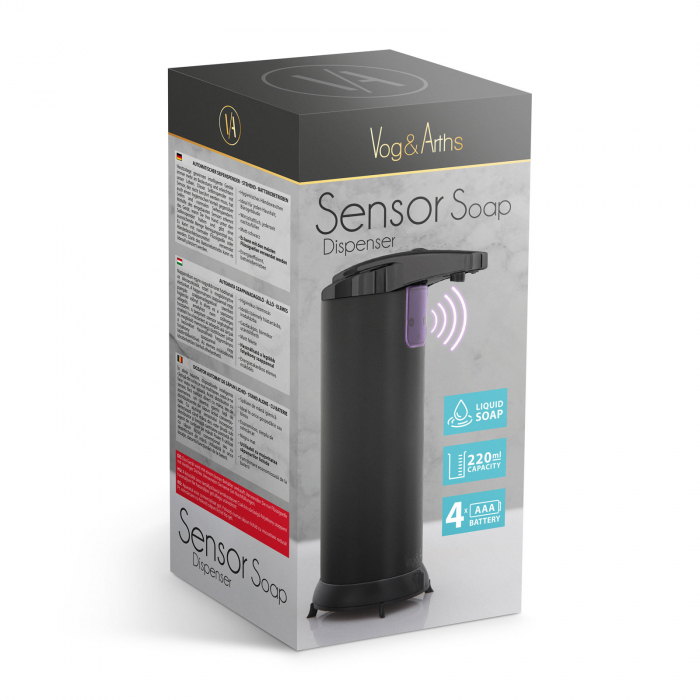 Vog und Arths - Dozator automat de săpun lichid - 220 ml- stand alone, cu baterie - negru mat [5]