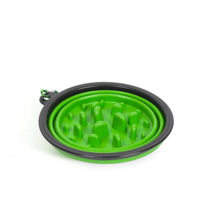 Yummie - Bol pliabil - pentru hrănire lentă - verde - 1000 ml [2]