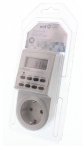 Priza programabila digitala Well TIMER-DIG-10-WL, 16A / 3600W [1]