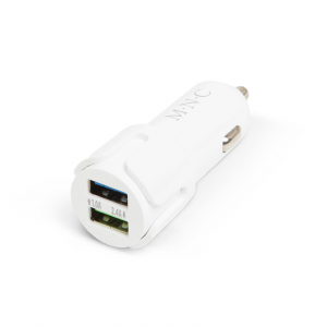 Adaptoare USB bricheta - Adaptor bricheta 2 x USB – Alb