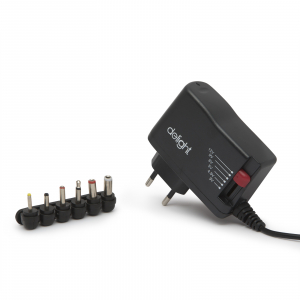 Surse reglabile - Adaptor de retea universal - 1500 mA - Tensiunea de iesire: 3V, 4,5V, 5V, 6V, 9V, 12V CC