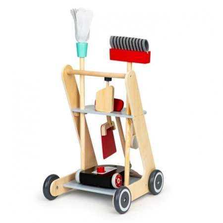 Antemergator din lemn XXL cu aspirator si elemente pentru curatenie Ecotoys 4404 [3]