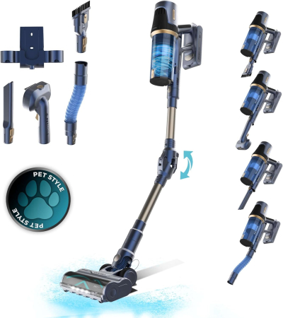 Produse noi - Aspirator vertical Cecotec Conga Rockstar RS70 Pet Flex, 500W, 150 AW, 33,6 V, Acumulator 2500 mAh, Autonomie 65min