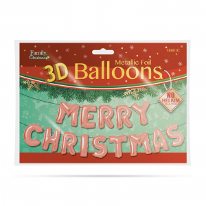 Balon de Crăciun \"Merry Christmas” - auriu rosé [1]