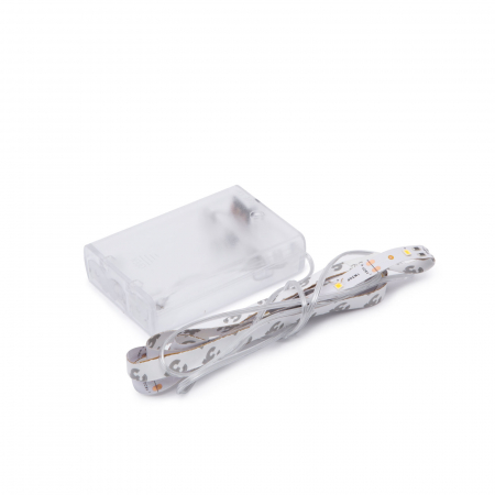 Kit banda LED / banda LED - Bandă LED - alb cald - 1 m - cu baterii 3xAA