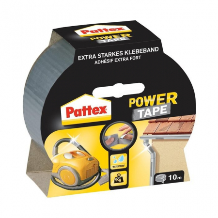 Benzi adezive tip scotch - Banda adeziva ultra-rezistenta - culoare argint, 10m - Pattex Power Tape