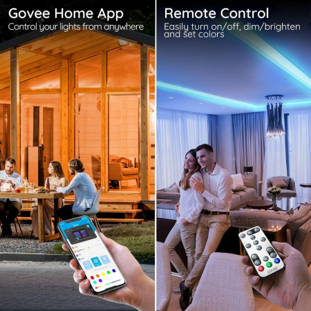Banda LED Govee H6141 RGB, Sincronizare Muzica, Wifi si Bluetooth, 5m, Telecomanda, Alexa , Google Asistant [5]