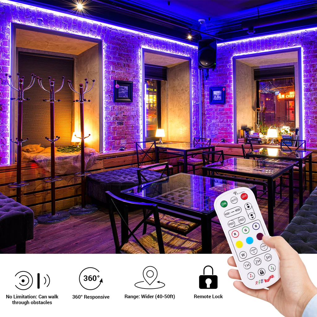 Banda LED RGB Novostela 16m, Exterior, IP65, 30 leduri m, Telecomanda, Bluetooth, Control Aplicatie [6]