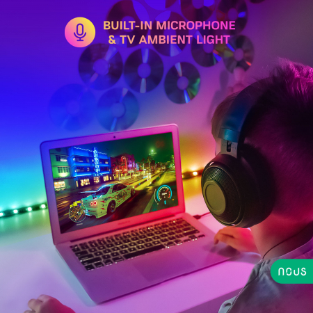 Banda LED TV RGB Nous F9, Smart, Wifi, USB, 2m, LED 5050 [5]