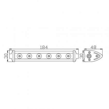 Bara Led Bar Auto Off Road - 18W - 6 SMD LED - 184 x 30 x 48 mm [6]