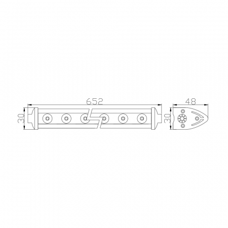 Led Bar Auto Off Road - 72W - 24 SMD LED, Dimensiuni: 652 x 30 x 48 mm [4]
