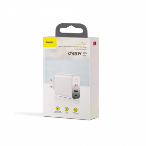 Baseus Incarcatorperete PPS QC USB + PD 45W - Alb [6]