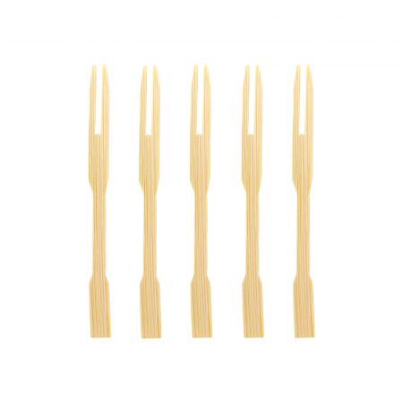 Accesorii bucatarie - Set bețișoare din bambus tip furculita pentru aperitive si delicatese, lungime 9 cm - 40 buc/pachet