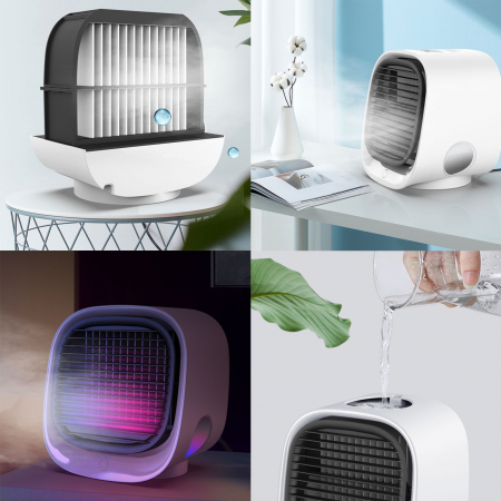 Bewello - Mini-ventilator portabil cu funcţie de răcire - USB - Alb [2]