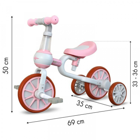 Bicicleta cu roti ajutatoare Ecotoys LC-V1311 - Roz [2]