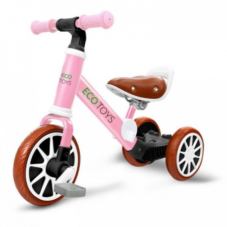 Biciclete copii - Bicicleta de echilibru 3 in 1 cu pedale pentru copii Ecotoys LC-V1322 - Roz