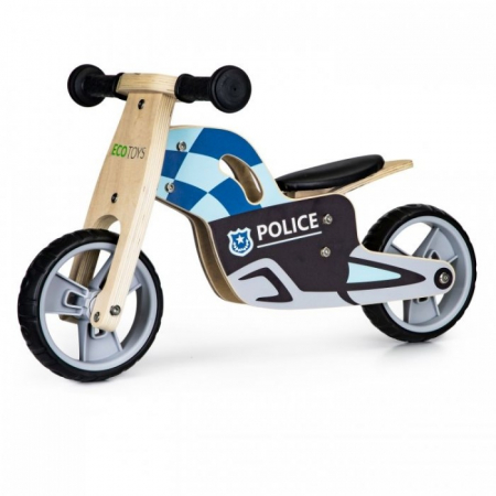 Biciclete copii - Bicicleta de echilibru din lemn cu roti EVA Ecotoys LC-V1330 - Politie