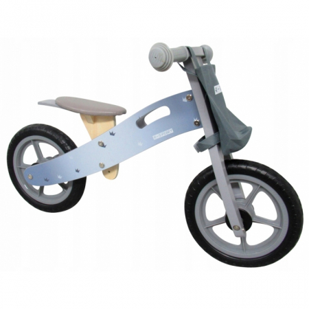 Universul copiilor - Bicicleta fara pedale din lemn cu roti din spuma EVA R10 R-Sport - Gri
