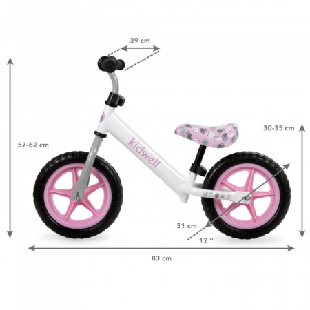 Bicicleta fara pedale Kidwell Rebel White Bunny [6]