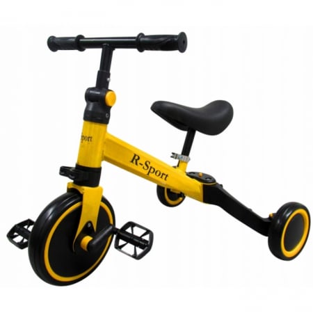 Biciclete copii - Bicicleta multifunctionala 4 in 1 cu pedale detasabile P8 R-Sport - Galben