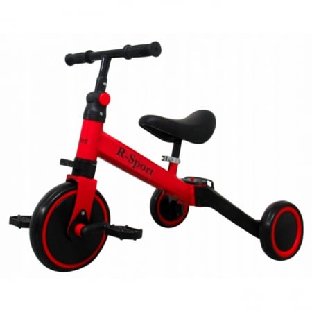 Biciclete copii - Bicicleta multifunctionala 4 in 1 cu pedale detasabile P8 R-Sport - Rosu