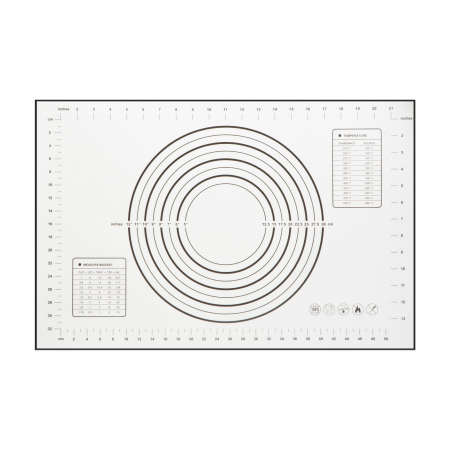 Accesorii bucatarie - Blat din silicon - cu diagramă pentru întinderea aluaturi - 60 x 40 cm