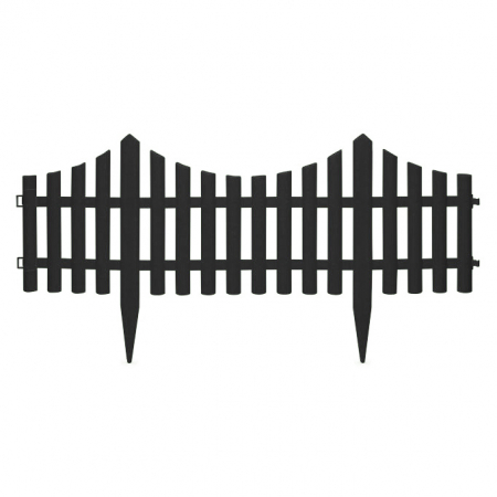 Bordura pt. pat de flori / gard - extensibil, 60 x 23 cm - Negru [1]