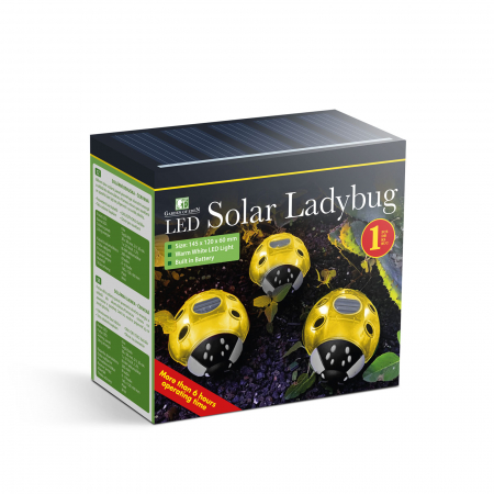 Buburuza solara de gradina cu LED galben - 14,5 x 12 x 6 cm - 6 LED-uri alb cald [2]