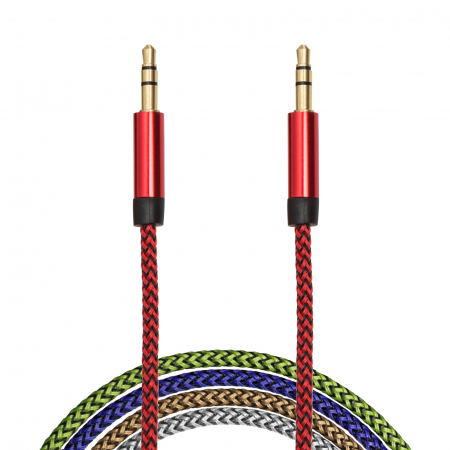 Accesorii telefoane - Delight - Cablu AUX - fişă jack 3,5 mm, înveliş silicon - 1 m