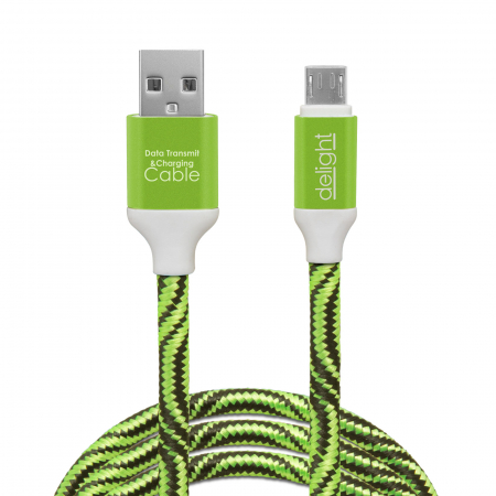Delight - Cablu de date – Micro USB, înveliş siliconic, 4 culori, 2 m [1]