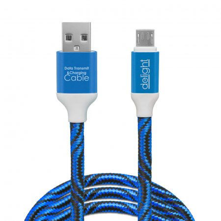 Delight - Cablu de date – Micro USB, înveliş siliconic, 4 culori, 2 m [2]