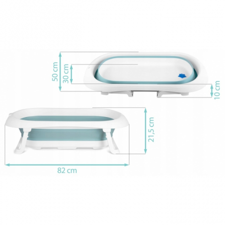 Cadita de baie cu dop de scurgere Ricokids RK-281 - Albastru [7]