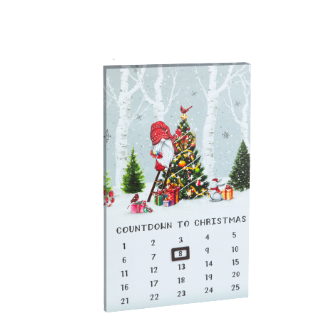Produse de Craciun - Calendar LED Craciun- 2 x AA, 30 x 50 cm