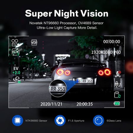 Camera auto DVR AZDOME GS63H, 4K, WiFi, GPS, Unghi 170, WDR, G-Sensor, Mod parcare, Filmare bucla [6]