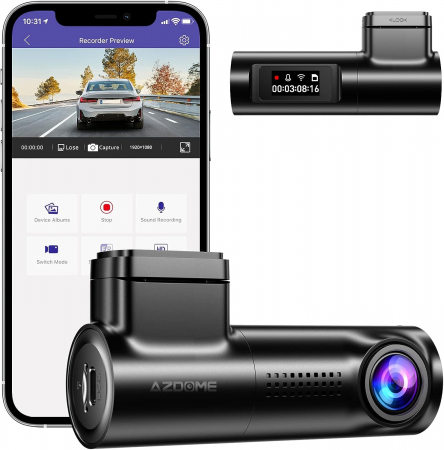 Camere auto - Camera auto DVR AZDOME M330, Wifi, 1080P FHD, WiFi, Unghi 170  , G-Sensor, Loop Recording, Parking Monitor, Super Night Vision