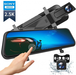 Securitate auto - Camera auto DVR Dubla Oglinda VanTop H610, 2.5K, Bord si Spate, Touch-Screen, Unghi 160 grade, Senzor Sony IMX 335, G Senzor, Display 10 IPS