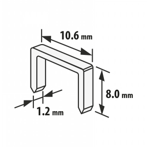 Set 1000 bucati capse tapiterie model C - 1,2 x 10,6 x 8 mm - 1000 buc. [1]