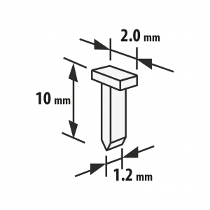 Set capse de tapiterie model T - 1,2 x 2 x 10 mm - 2000 buc. [1]