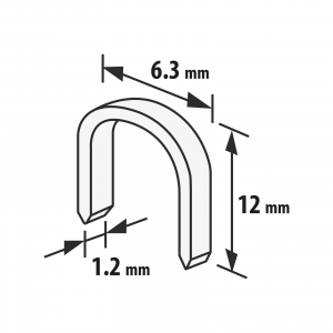Set capse otel pentru tapiterie model U - 1,2 x 6,3 x 12 mm - 1000 buc. [1]