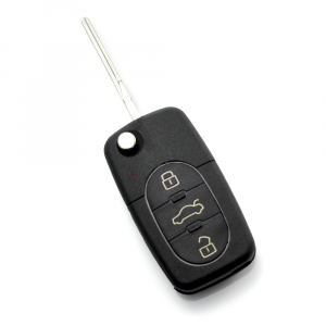 Cracasa cheie pornire Audi / Volkswagen / Seat / Skoda - CARGUARD - Audi - Carcasă cheie tip briceag, cu 3 butoane - baterie 1616