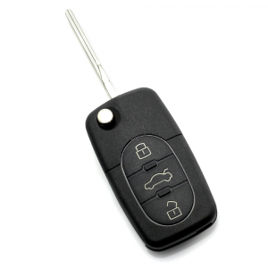 Cracasa cheie pornire Audi / Volkswagen / Seat / Skoda - CARGUARD - Audi - Carcasă cheie tip briceag, cu 3 butoane - baterie 2032