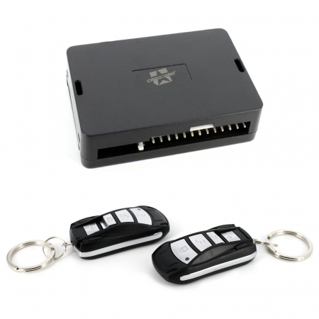 Securitate auto - Inchidere centralizată cu 2 telecomenzi cu cheie pliabila, modul comada, cabluri, 12 V, Carguard MIC013