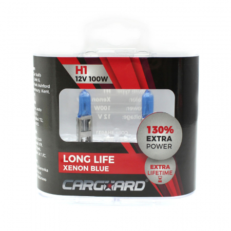 CARGUARD - Set de 2 becuri Halogen H1, 100W +130% Intensitate - LONG LIFE [2]