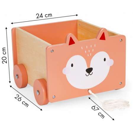 Carucior din lemn pentru depozitarea jucariilor Ecotoys 2902 [4]