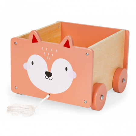 Jocuri si jucarii - Carucior din lemn pentru depozitarea jucariilor Ecotoys 2902