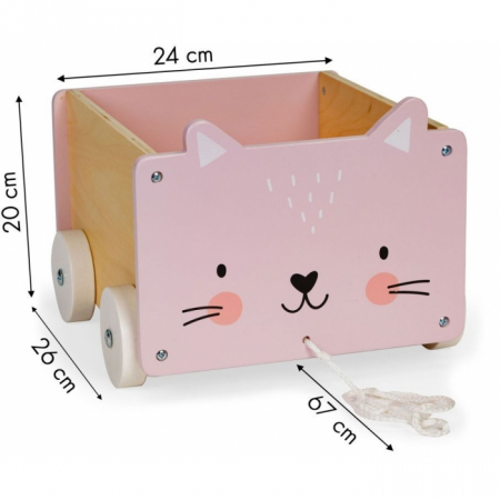 Carucior din lemn pentru depozitarea jucariilor Ecotoys 2904  [2]