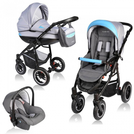 Carucioare copii - Carucior VESSANTI Crooner 3 in 1 - Blue/Gray